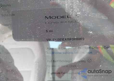 2025 Tesla Model 3 Long Range Rear-Wheel Drive из США, поврежденный, VIN 5YJ3E1EA1SF066969